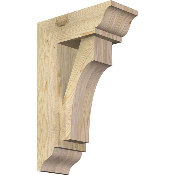 Ekena Millwork Westlake Traditional Rough Sawn Bracket w/ Offset Brace, Douglas Fir, 6"W x 14"D x 22"H BKT0604X14X22WTL01RDF - main